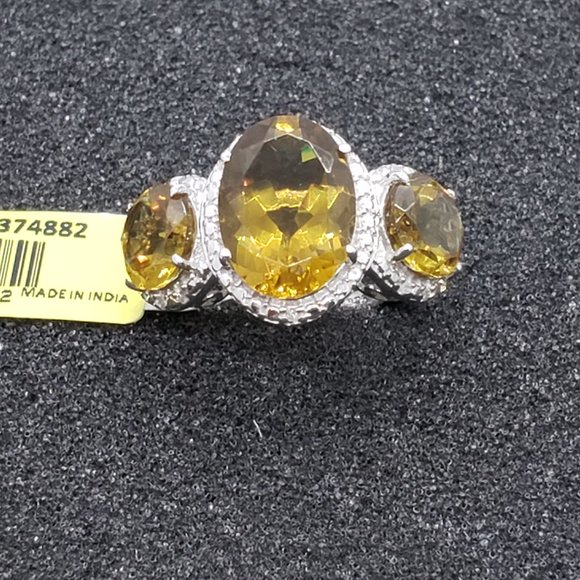 Alexite Diamond Platinum Overlay Sterling Silver Ring Size 6.25 TGW 9.27cts - Picture 3 of 14